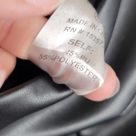 Bohme Karina Black Faux Vegan Leather High Rise Pull-On Pants XS (00-0) EUC - Picture 12 of 14